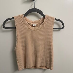 Aritzia Wilfred Free Ribbed Sleeveless Crop Tank Top